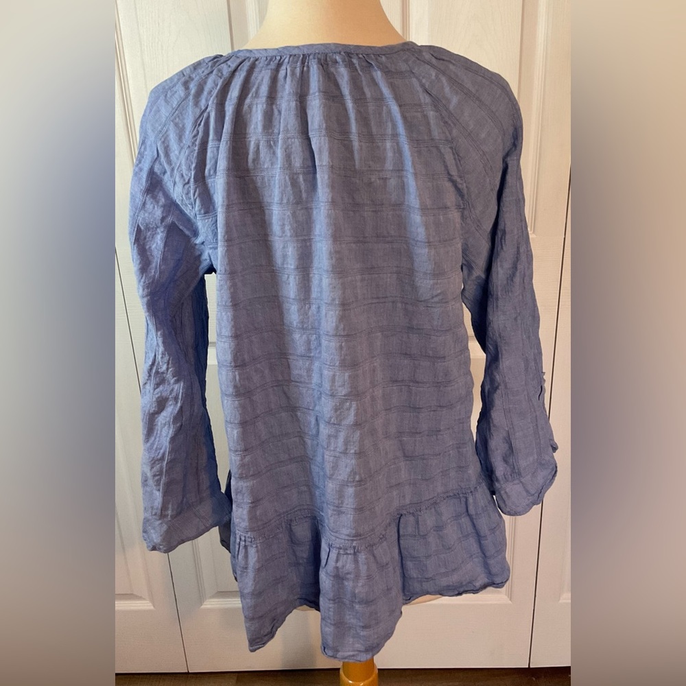 Matilda Jane Pretty Thing Chambray Blue Peasant Boho Cotton Top Size Small - Picture 5 of 5